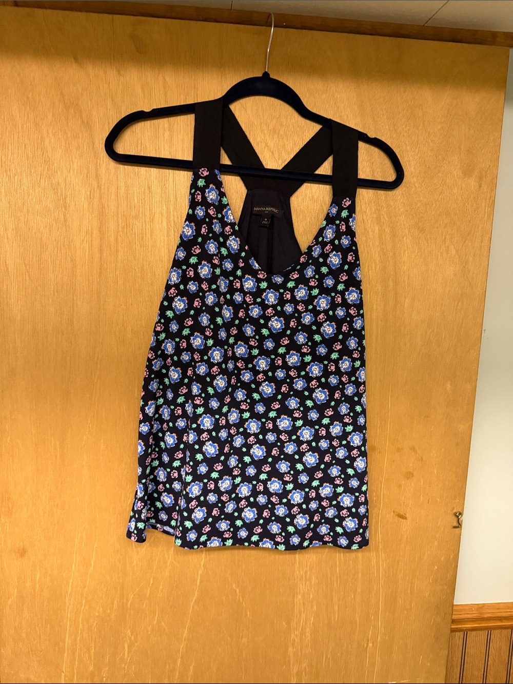 Banana Republic Black Floral Racerback Camisole